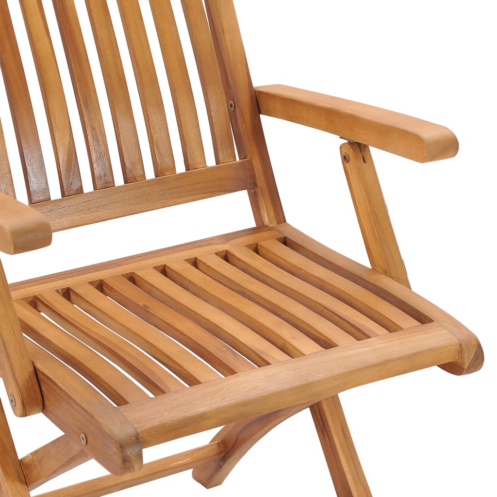 Gartenstühle 2 Stk. mit Anthrazit Kissen Massivholz Teak – Bild 5