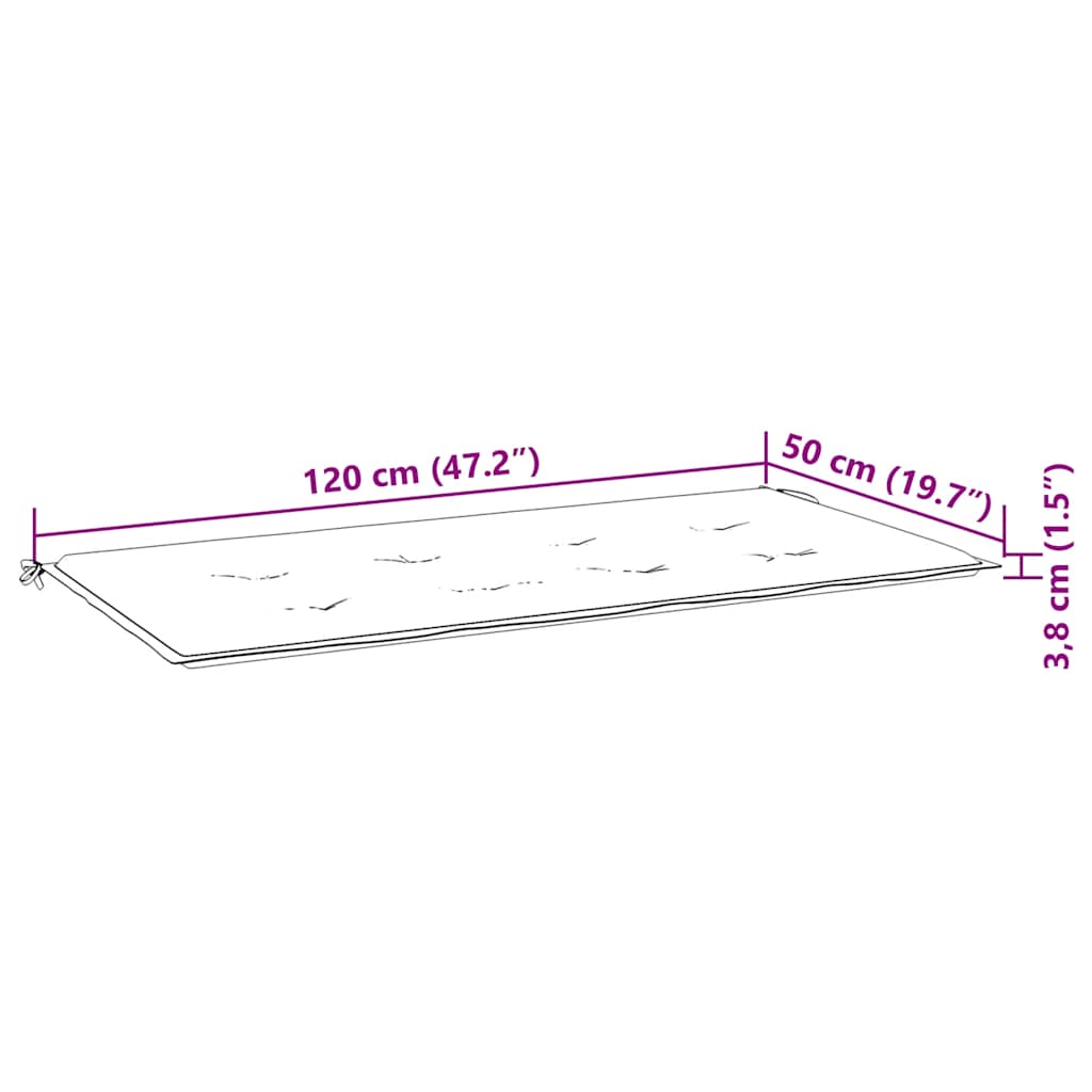Gartenbank mit Auflage 120 cm Bambus – Bild 9