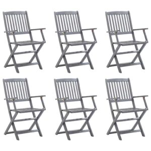 Klappbare Gartenstühle 6 Stk. Massivholz Akazie