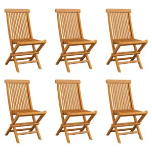 Klappbare Gartenstühle 6 Stk. Massivholz Teak
