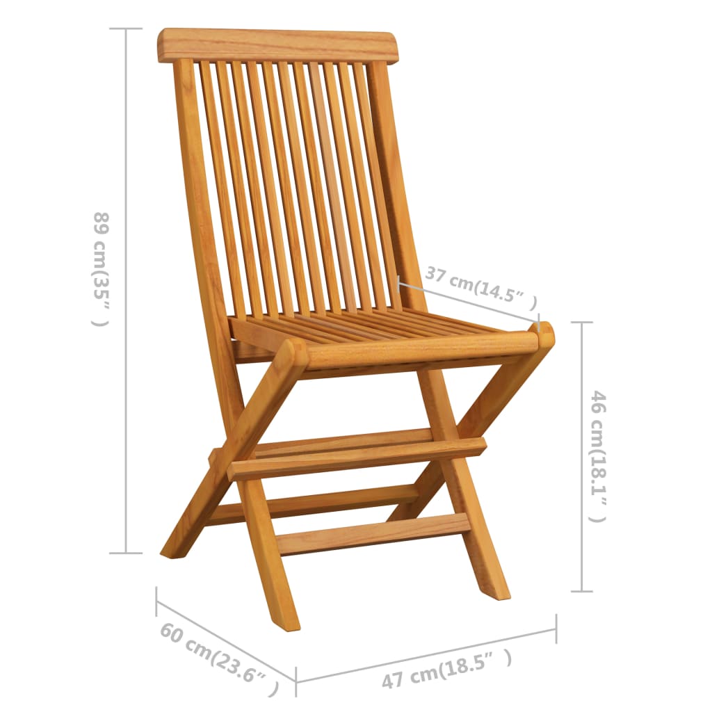 Klappbare Gartenstühle 6 Stk. Massivholz Teak – Bild 5