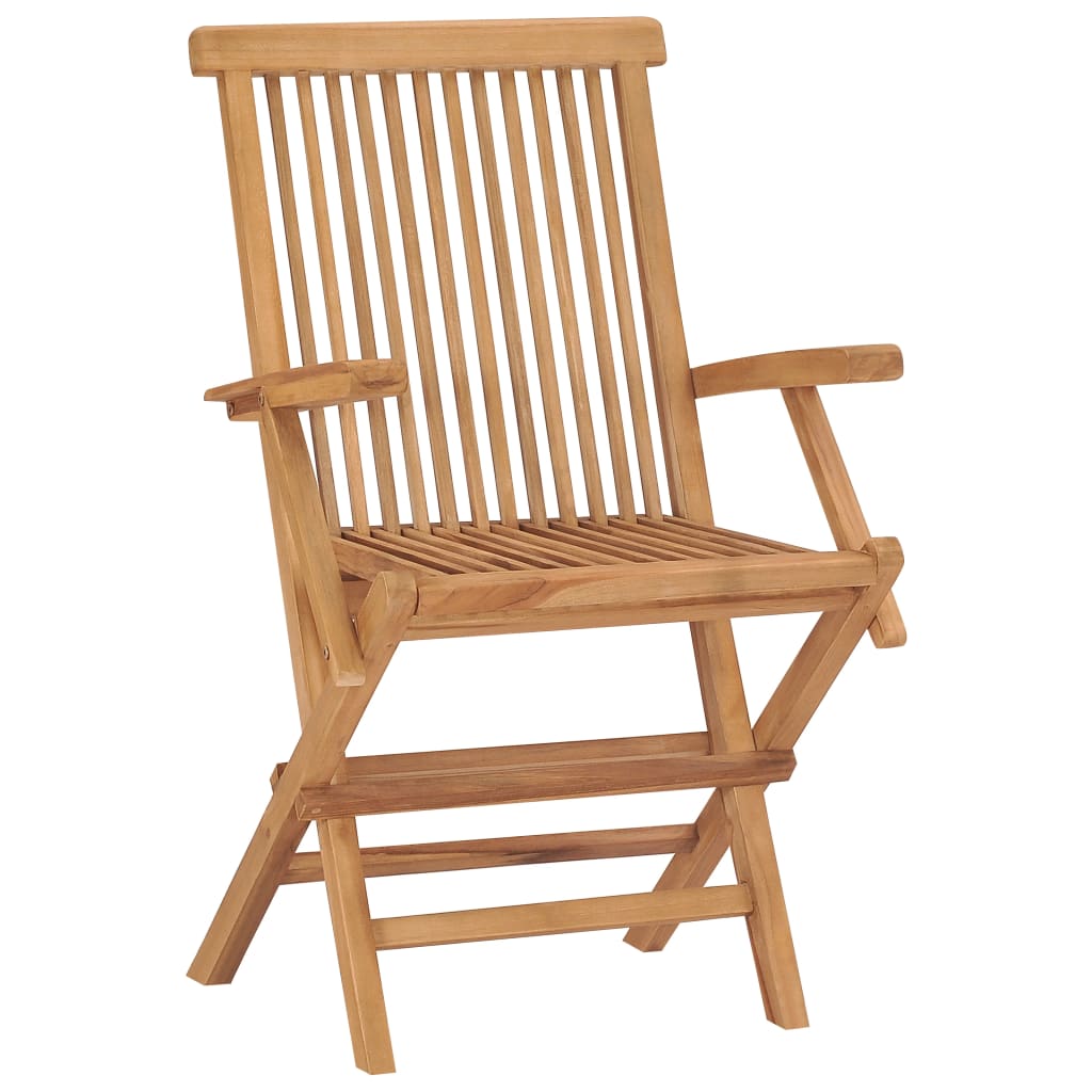 Klappbare Gartenstühle 4 Stk. Massivholz Teak – Bild 2