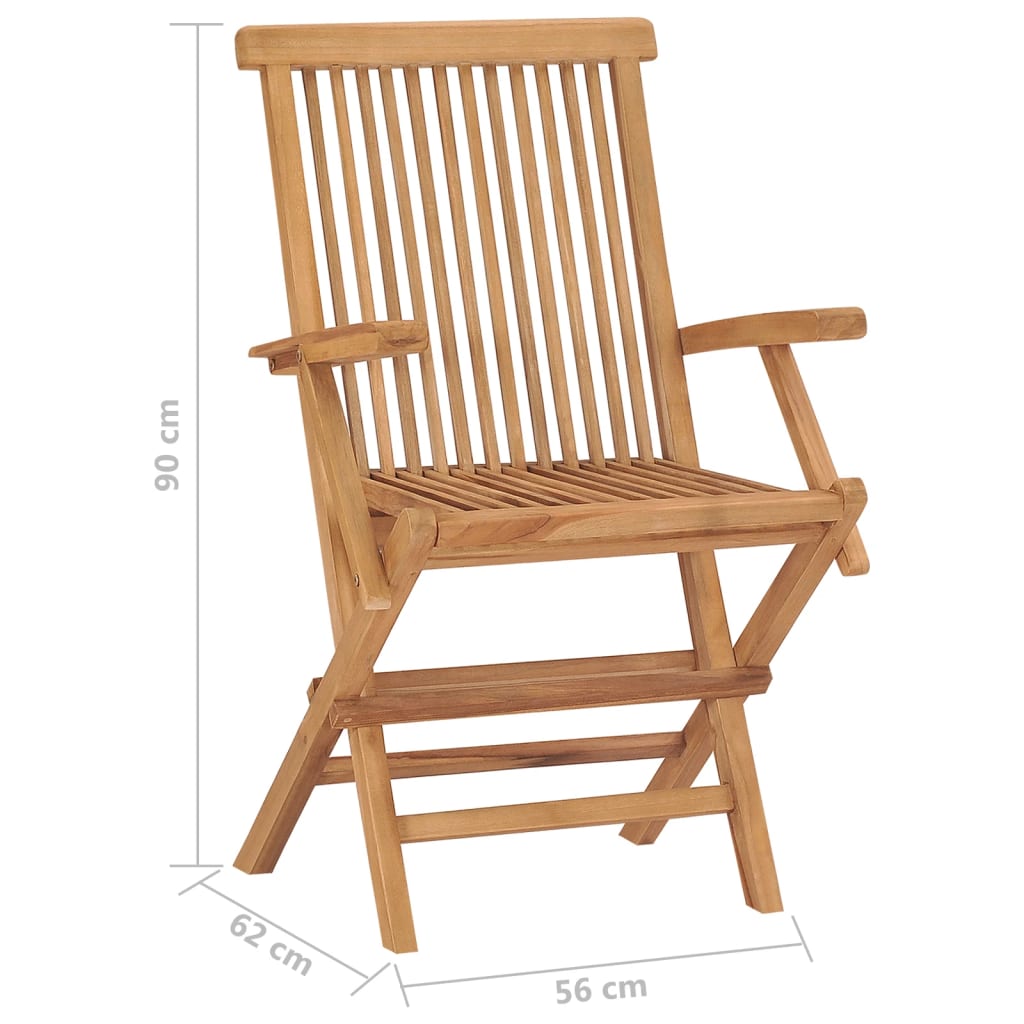 Klappbare Gartenstühle 4 Stk. Massivholz Teak – Bild 9