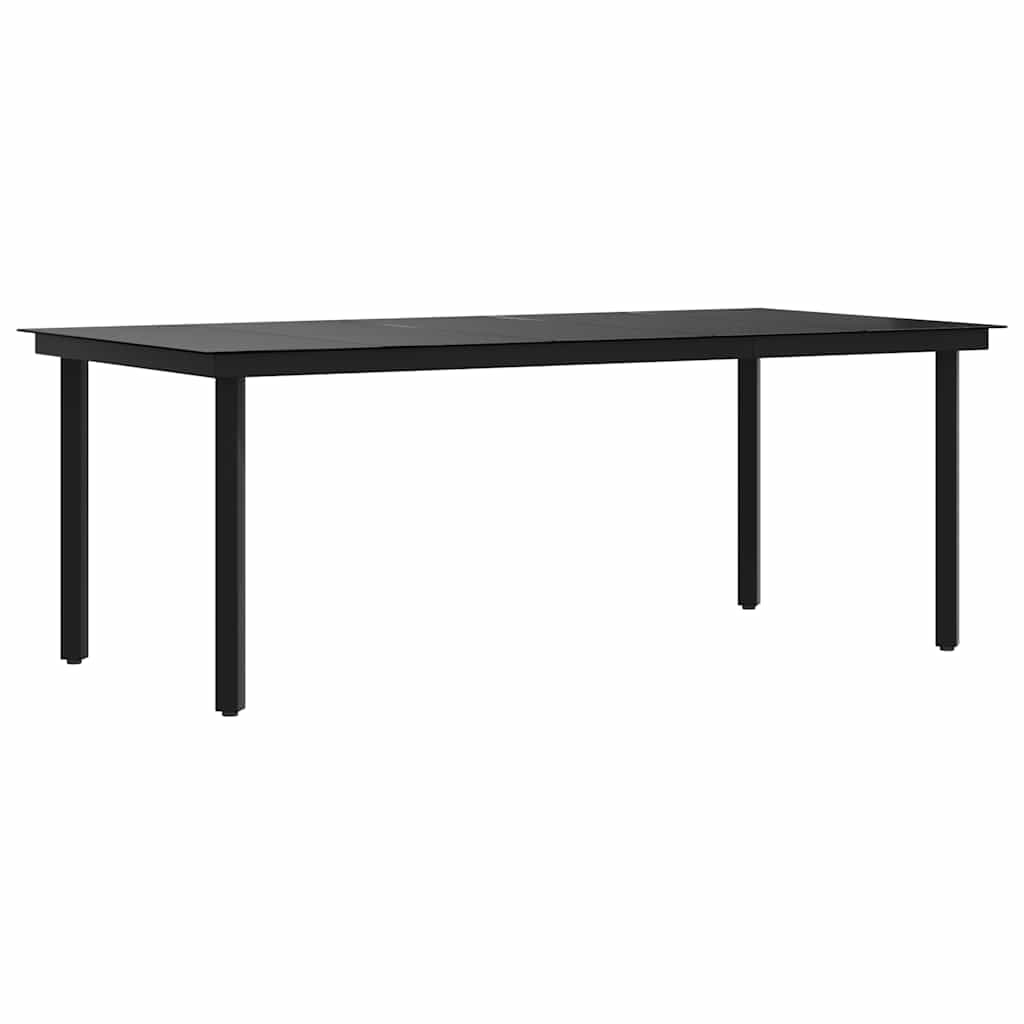Garten-Esstisch Schwarz 200x100x74 cm Stahl und Glas – Bild 7