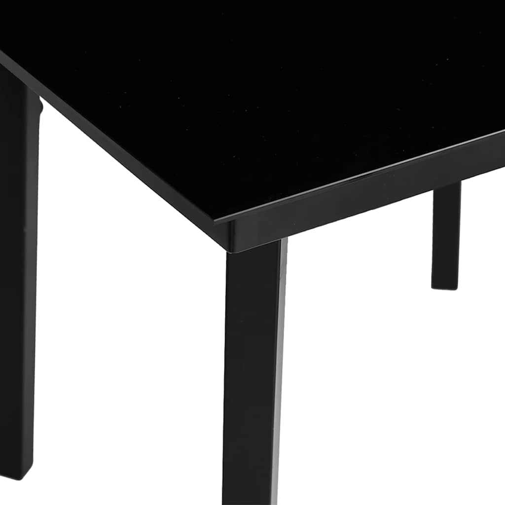 Garten-Esstisch Schwarz 200x100x74 cm Stahl und Glas – Bild 8