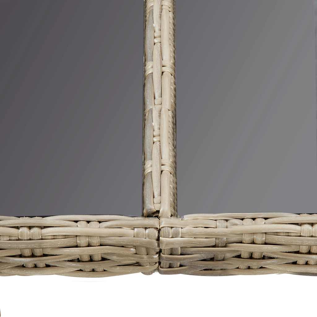 Garten-Esstisch Braun 200x100x74 cm Glas und Poly Rattan – Bild 4