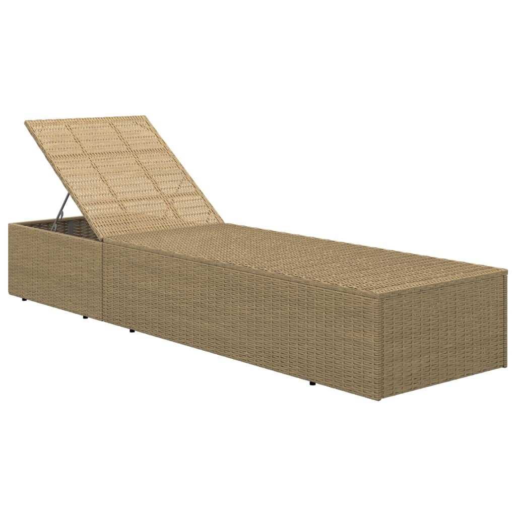 Sonnenliege Poly Rattan Braun und Dunkelgrau – Bild 7