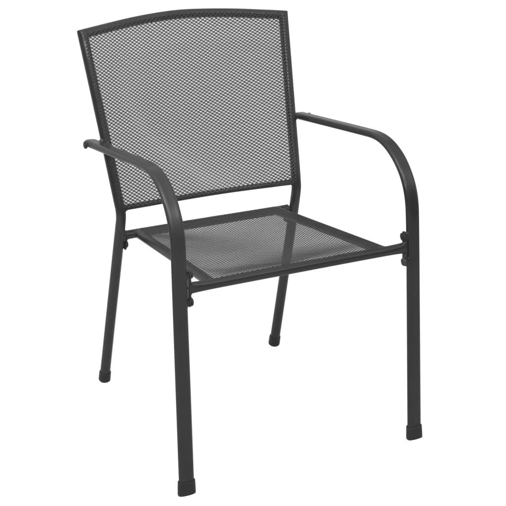 Gartenstühle 4 Stk. Mesh-Design Anthrazit Stahl – Bild 2