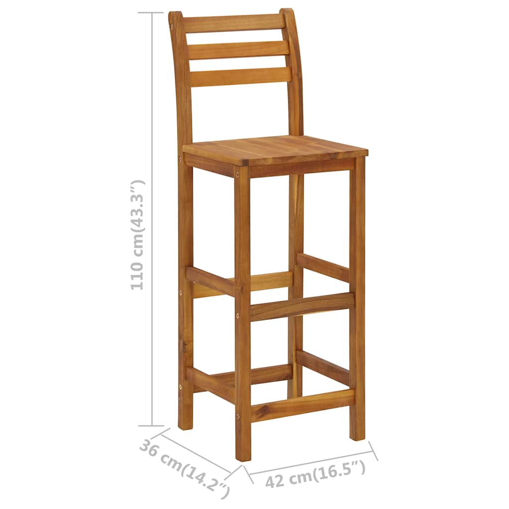 Barhocker 4 Stk. Massivholz Akazie – Bild 9
