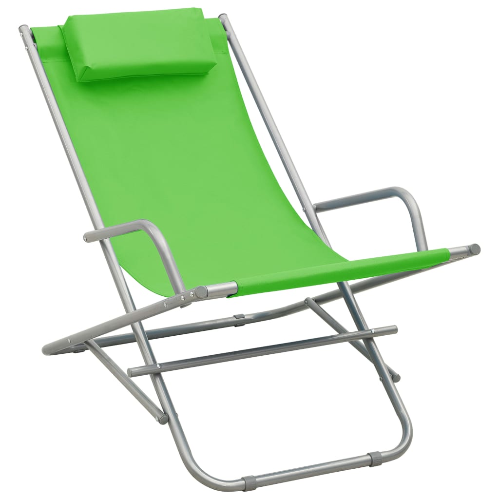 Schaukelstühle 2 Stk. Stahl Grün – Bild 2