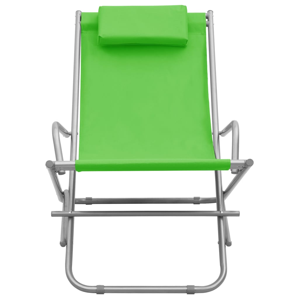 Schaukelstühle 2 Stk. Stahl Grün – Bild 3