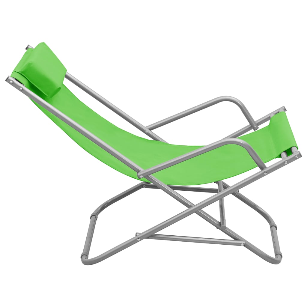 Schaukelstühle 2 Stk. Stahl Grün – Bild 4