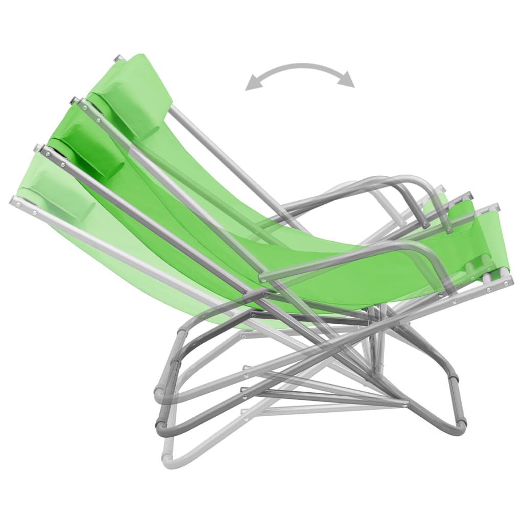 Schaukelstühle 2 Stk. Stahl Grün – Bild 5