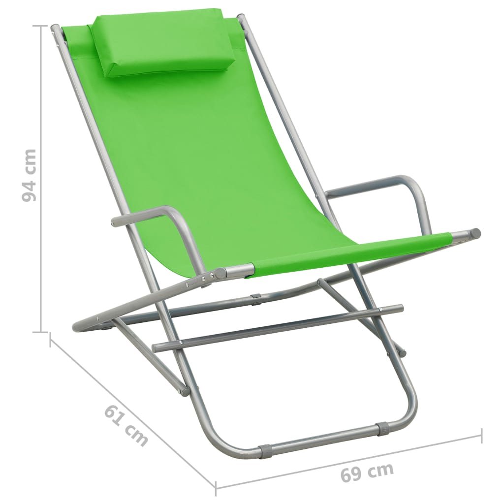 Schaukelstühle 2 Stk. Stahl Grün – Bild 9