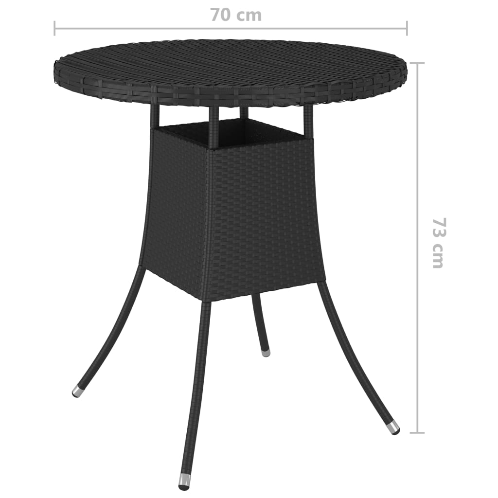 Gartentisch Schwarz 70x70x73 cm Poly Rattan – Bild 5