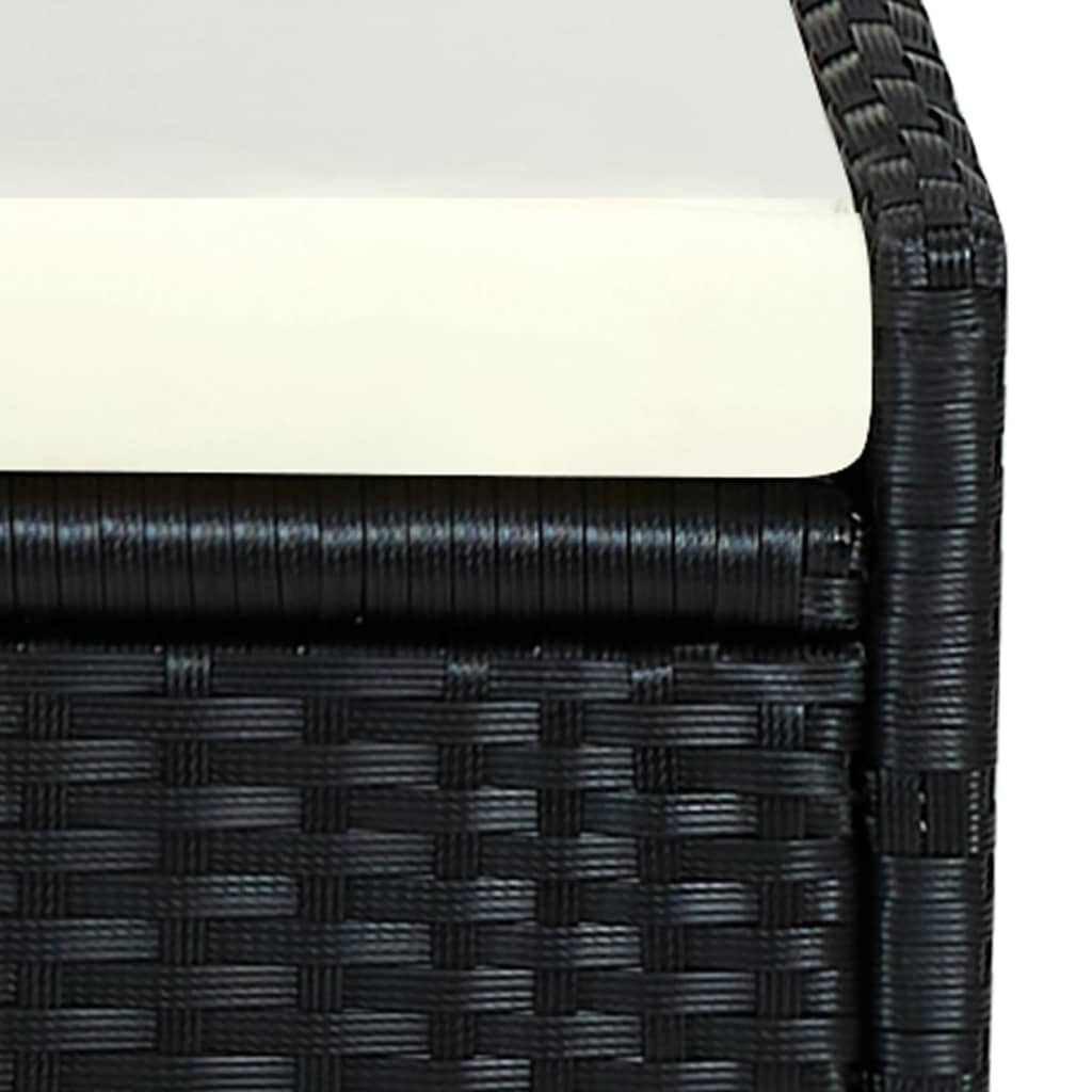 Sonnenliege mit Auflage Poly Rattan Schwarz – Bild 6