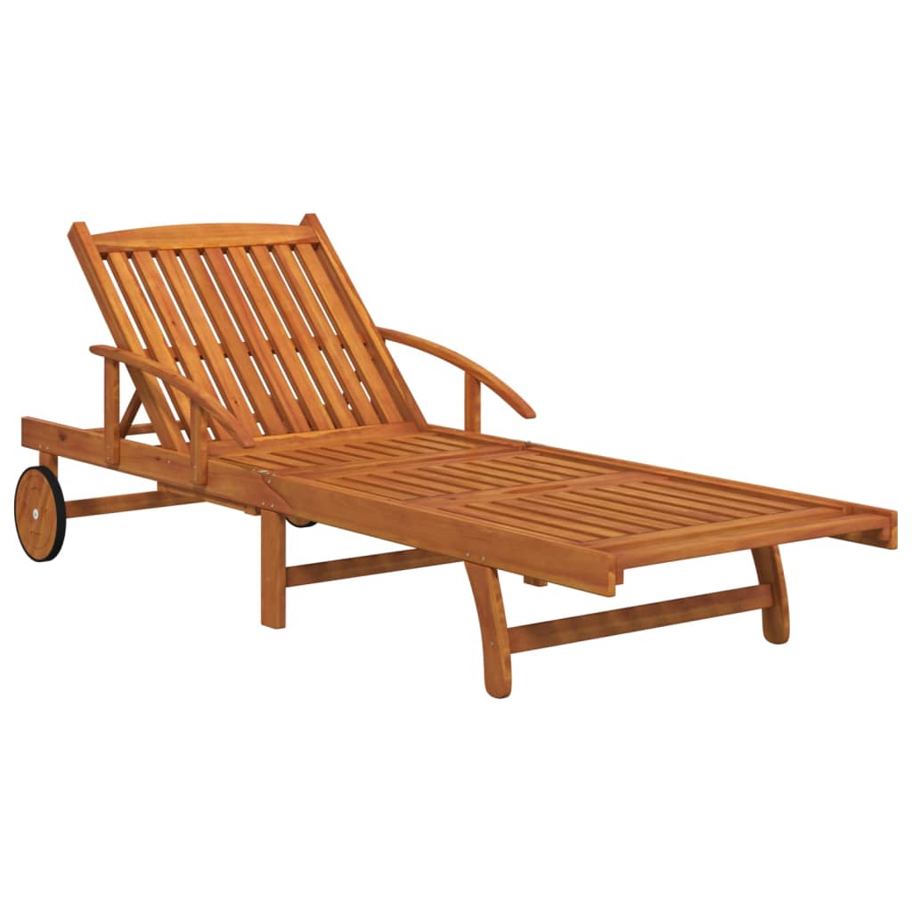 Sonnenliegen 2 Stk. mit Tisch Massivholz Akazie – Bild 4