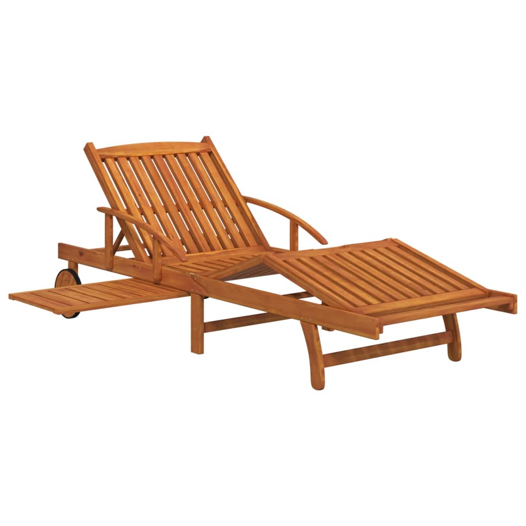 Sonnenliegen 2 Stk. mit Tisch Massivholz Akazie – Bild 5