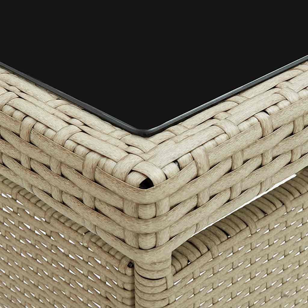 Garten-Esstisch Beige Poly Rattan und Glas – Bild 4