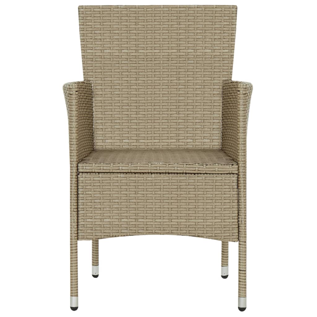 Garten-Essstühle 2 Stk. Poly Rattan Beige – Bild 7