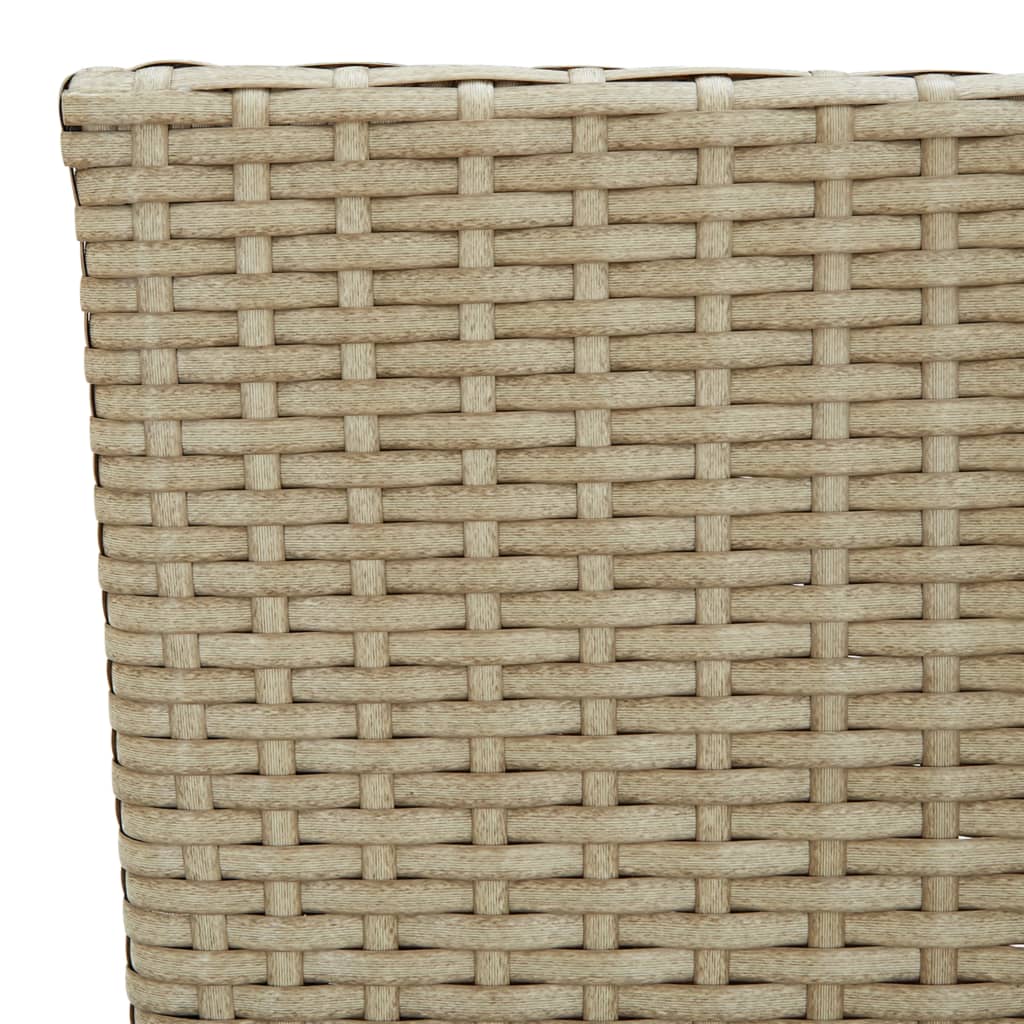 Garten-Essstühle 2 Stk. Poly Rattan Beige – Bild 9
