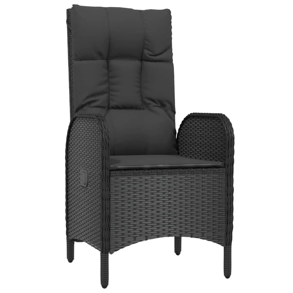Gartenstühle 2 Stk. Poly Rattan Schwarz – Bild 3