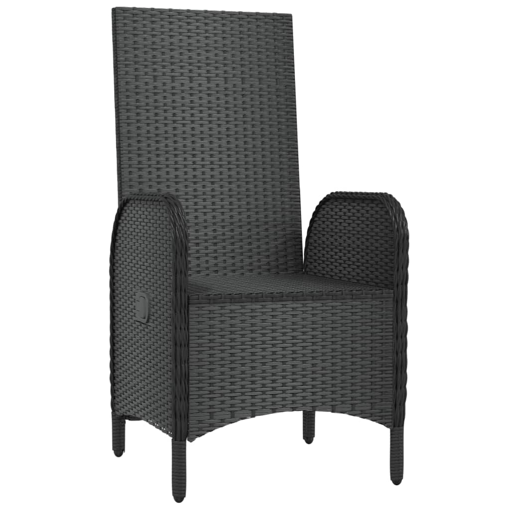 Gartenstühle 2 Stk. Poly Rattan Schwarz – Bild 4