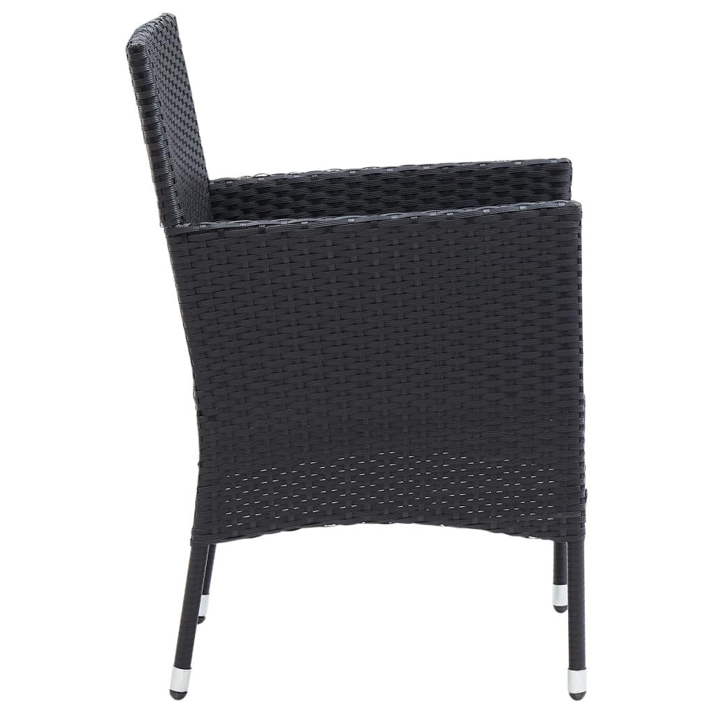 Garten-Essstühle 4 Stk. Poly Rattan Schwarz – Bild 5