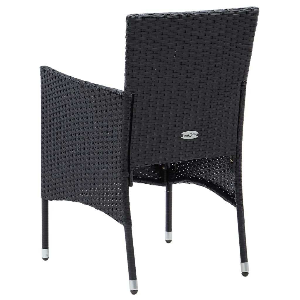 Garten-Essstühle 4 Stk. Poly Rattan Schwarz – Bild 6