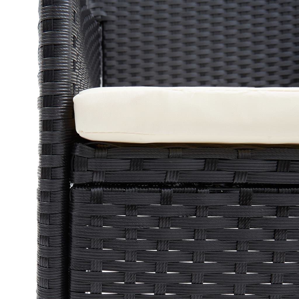 Garten-Essstühle 4 Stk. Poly Rattan Schwarz – Bild 7