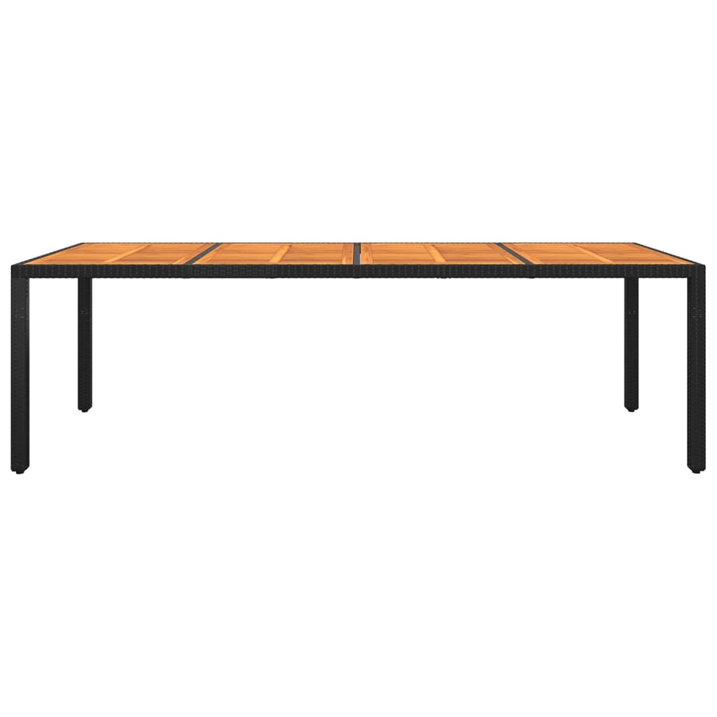 Gartentisch 250x100x75 cm Akazienholz und Poly Rattan Schwarz – Bild 2