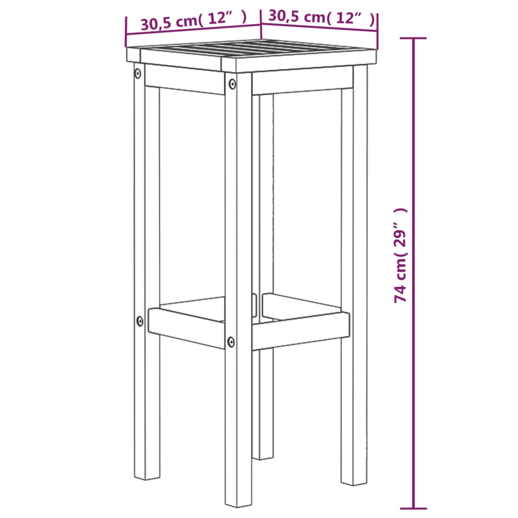 Barhocker 4 Stk. Massivholz Akazie – Bild 5
