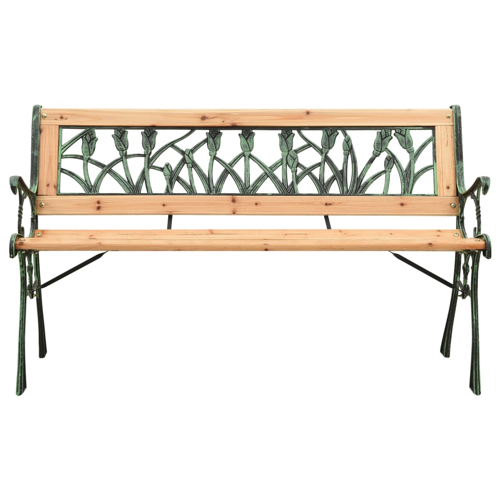 Gartenbank 122 cm Gusseisen und Massivholz Tanne – Bild 2