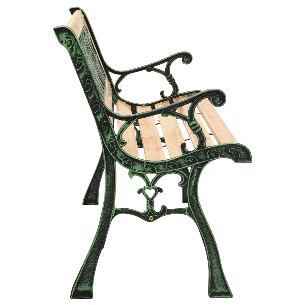 Gartenbank 122 cm Gusseisen und Massivholz Tanne – Bild 3