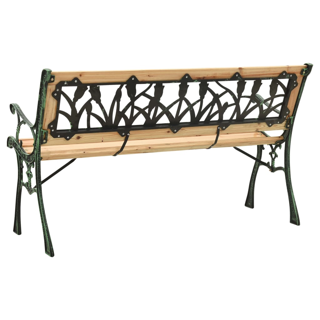 Gartenbank 122 cm Gusseisen und Massivholz Tanne – Bild 4