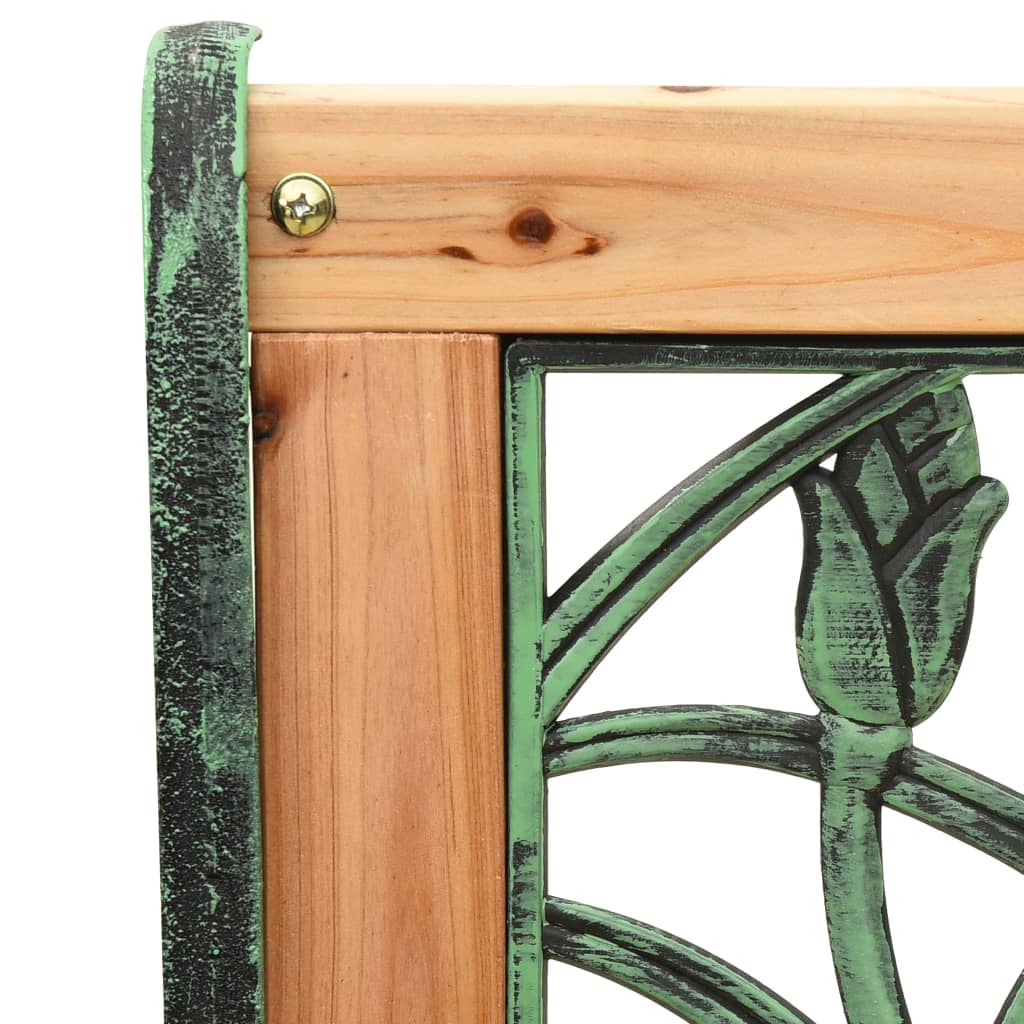 Gartenbank 122 cm Gusseisen und Massivholz Tanne – Bild 5