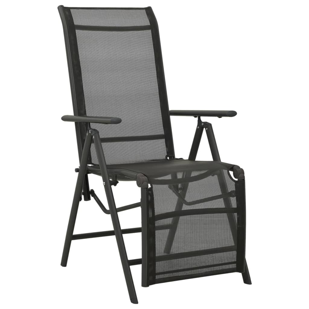 Garten-Liegestühle 2 Stk. Textilene und Aluminium Schwarz – Bild 2