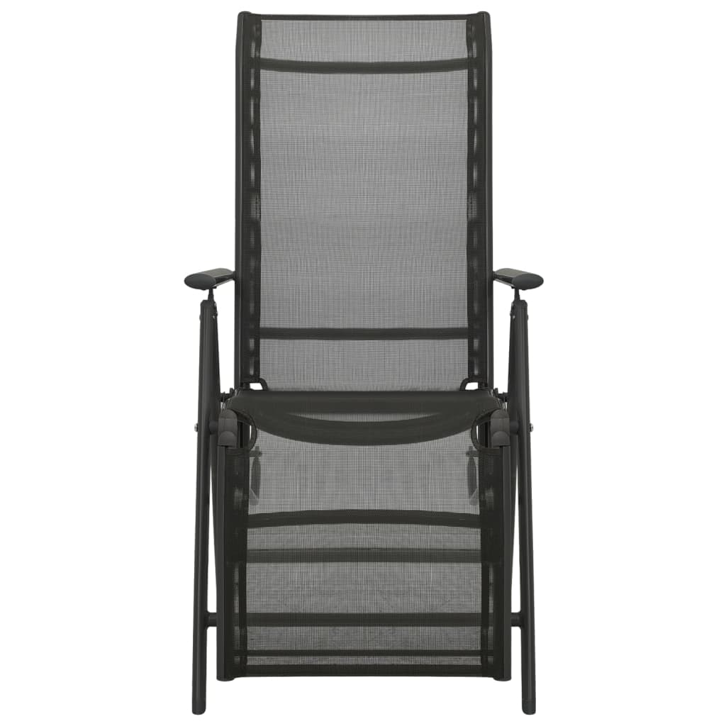 Garten-Liegestühle 2 Stk. Textilene und Aluminium Schwarz – Bild 3