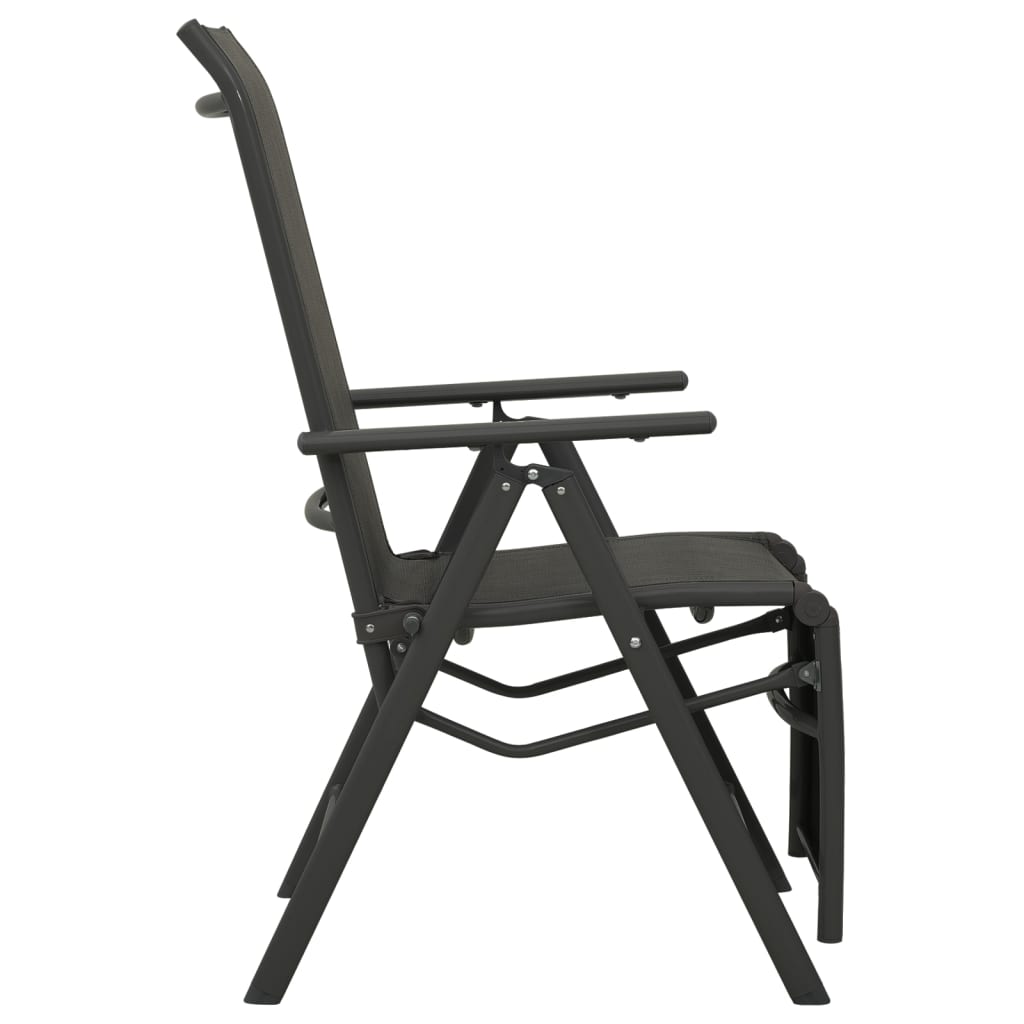 Garten-Liegestühle 2 Stk. Textilene und Aluminium Schwarz – Bild 4