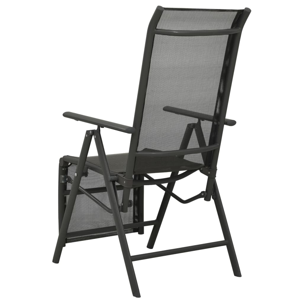 Garten-Liegestühle 2 Stk. Textilene und Aluminium Schwarz – Bild 5