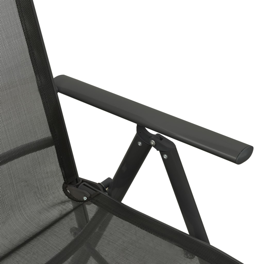 Garten-Liegestühle 2 Stk. Textilene und Aluminium Schwarz – Bild 7