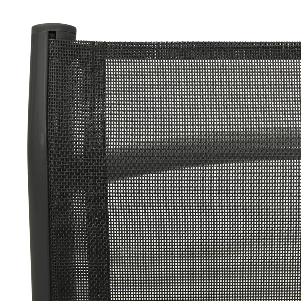 Garten-Liegestühle 2 Stk. Textilene und Aluminium Schwarz – Bild 8