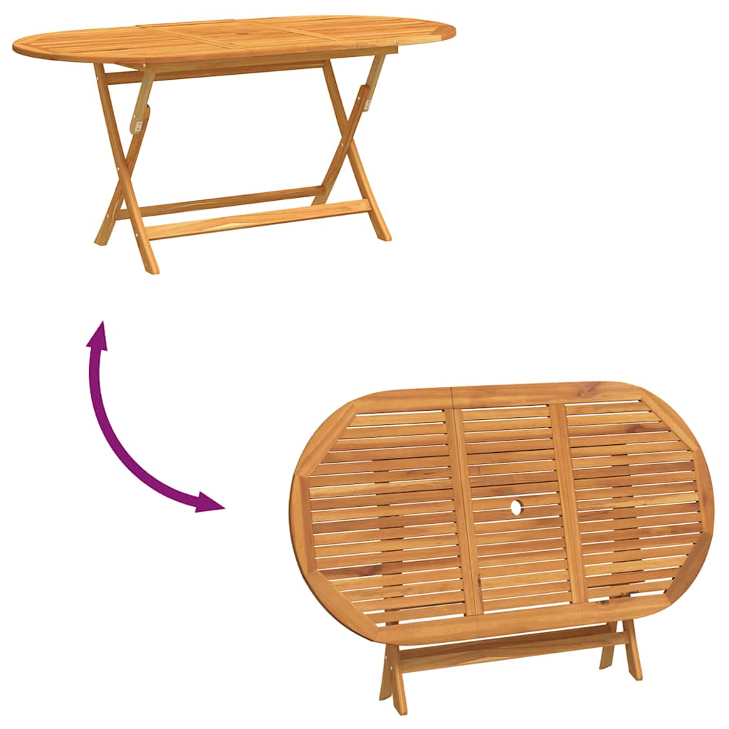 Klappbarer Gartentisch 160x85x75 cm Massivholz Eukalyptus – Bild 5