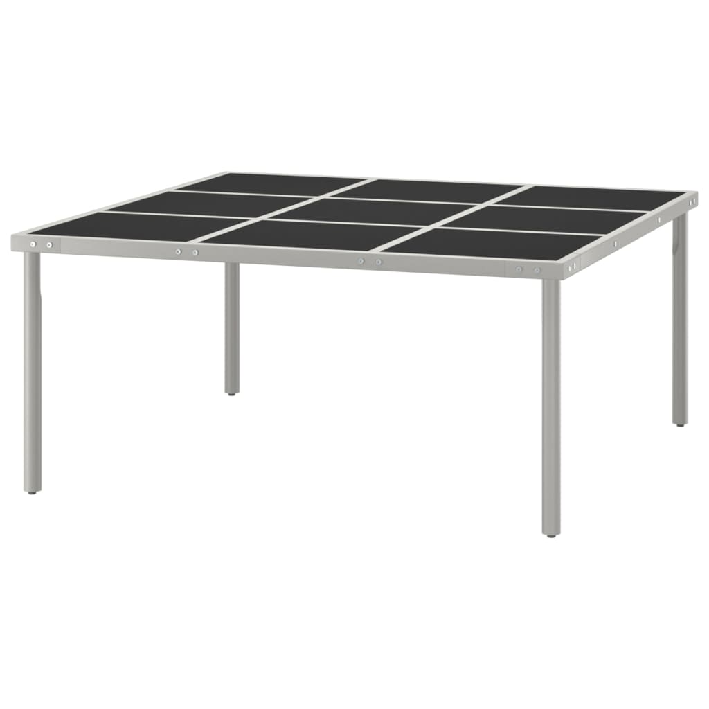 Garten-Esstisch 170x170x74,5 cm Glas und Stahl – Bild 3