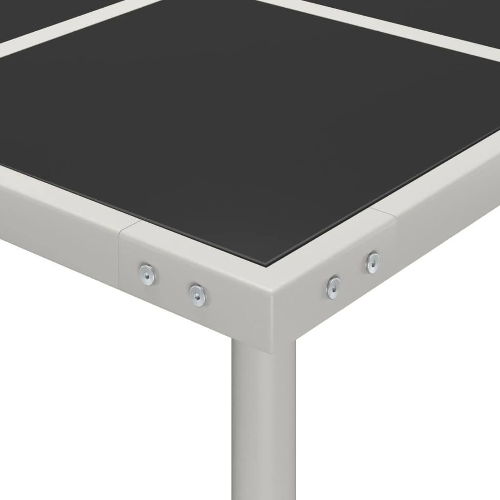 Garten-Esstisch 170x170x74,5 cm Glas und Stahl – Bild 4