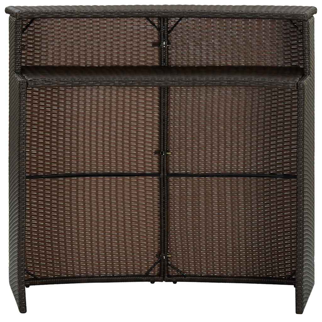 Garten-Bartisch Braun 120x55x110 cm Poly Rattan – Bild 2