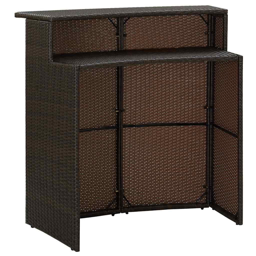 Garten-Bartisch Braun 120x55x110 cm Poly Rattan – Bild 3