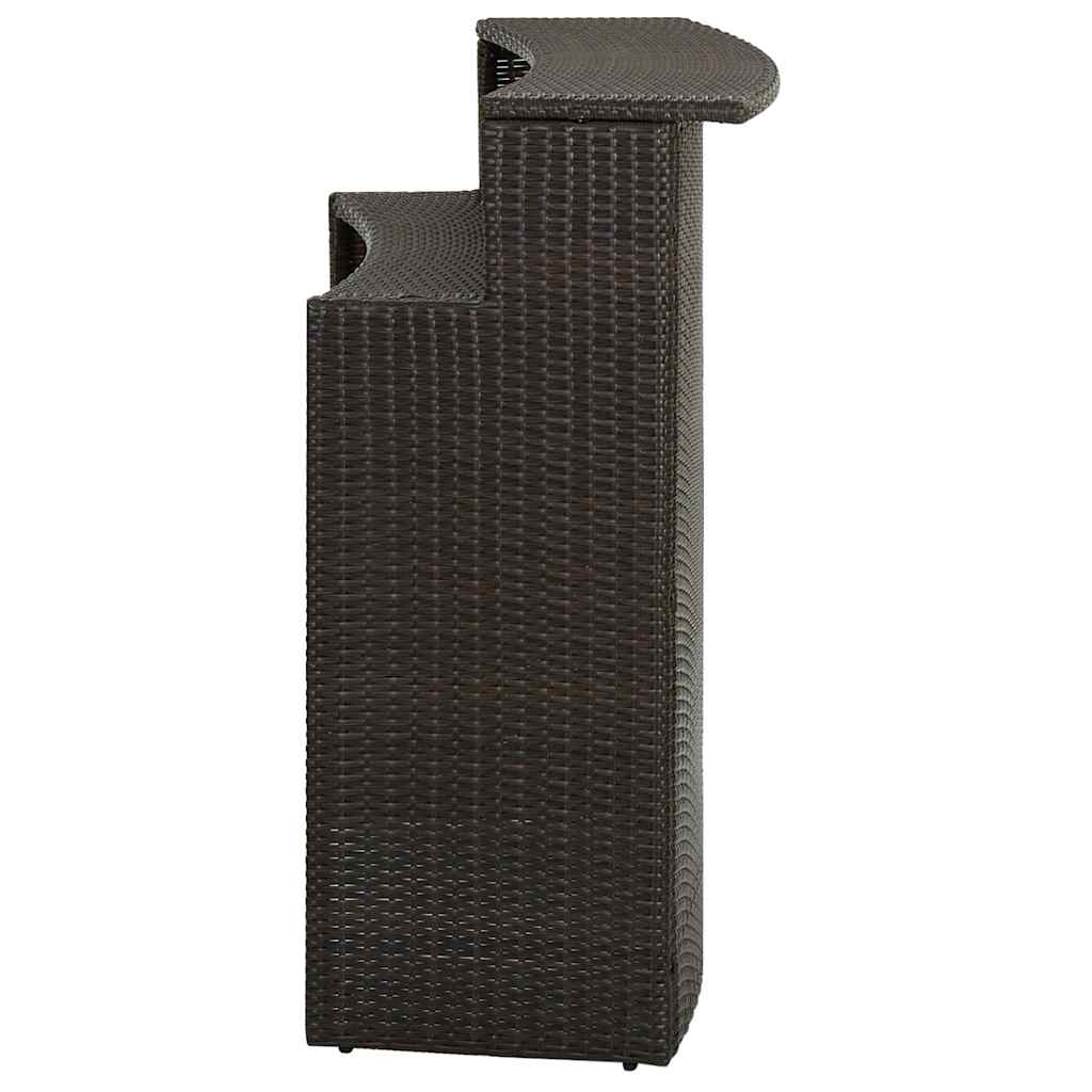 Garten-Bartisch Braun 120x55x110 cm Poly Rattan – Bild 4