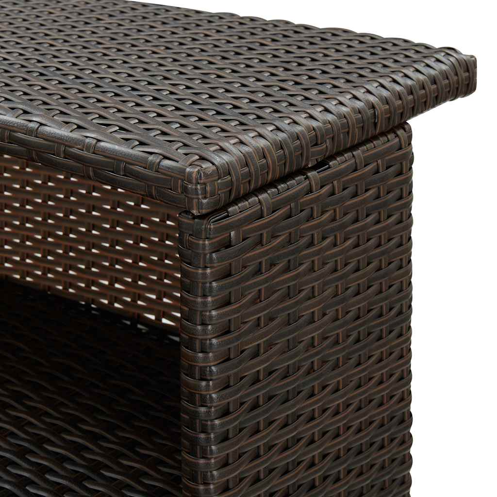 Garten-Bartisch Braun 120x55x110 cm Poly Rattan – Bild 7