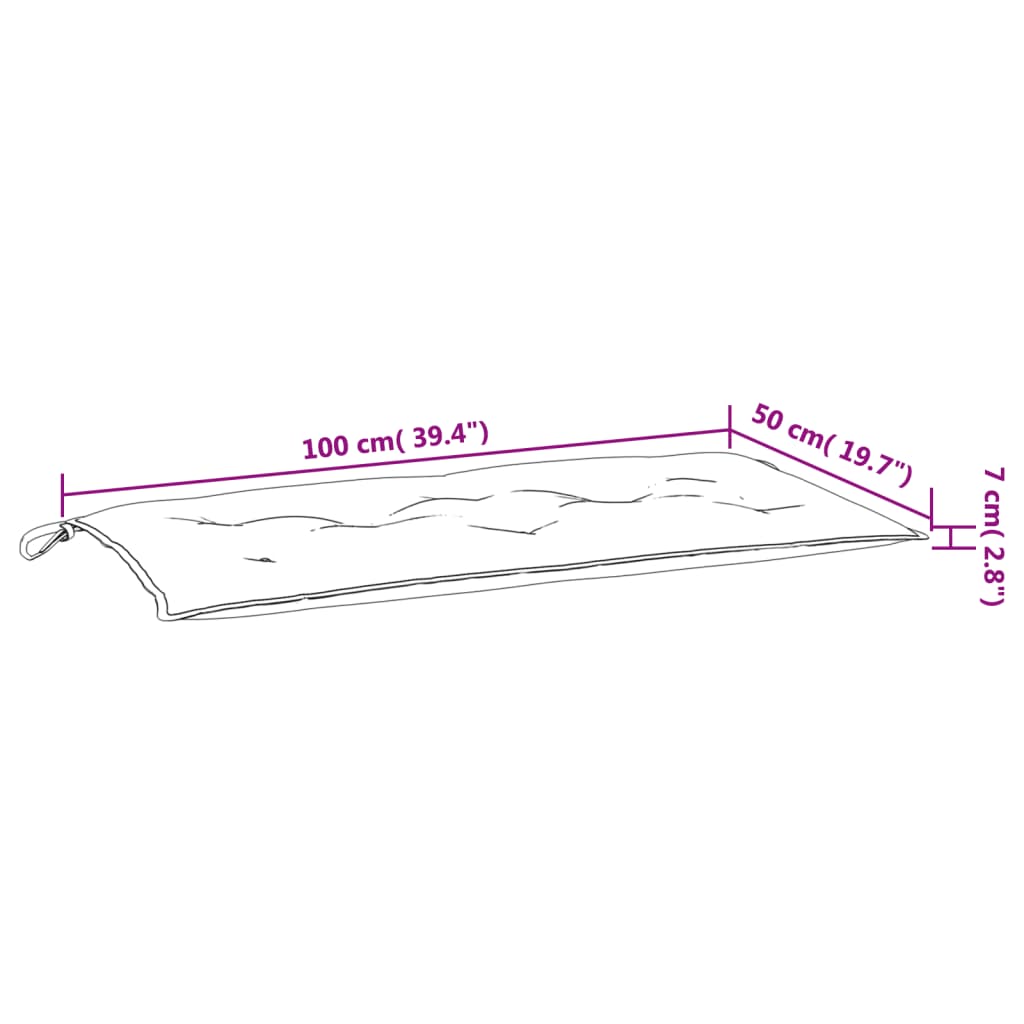 Gartenbank-Auflage Anthrazit 100x50x7 cm Oxford-Gewebe – Bild 7